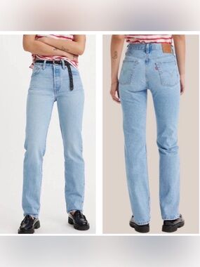 Levi’s 501 Straight Light Wash Women’s Jeans Button Fly Size 27 EUC